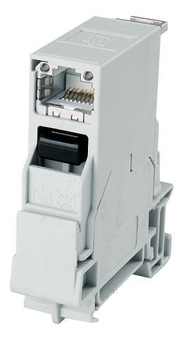 【J80023A0001】 STX mounting rail outlet RJ45 jack B Cat.6A (ISO/IEC)