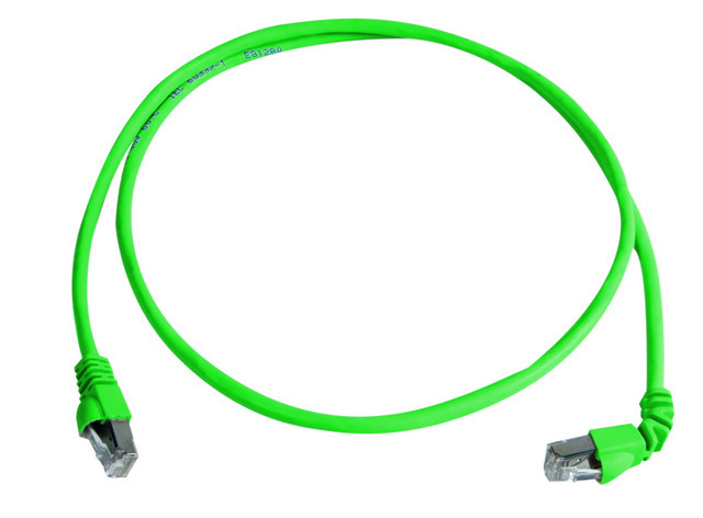 【L00000A0193】 S/FTP patch cord Cat.6A 1x90 0.5m green