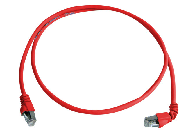 【L00000A0195】 S/FTP patch cord Cat.6A 1x90 0.5m red
