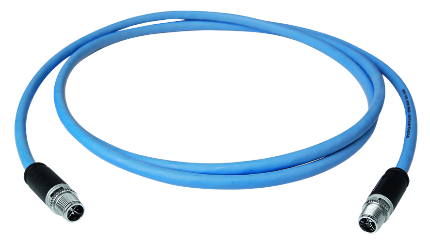 【L80000A0003】 STX S/FTP patch cord M12-X(m)/M12-X(m) Cat.6A 0.5m XFRNC blue