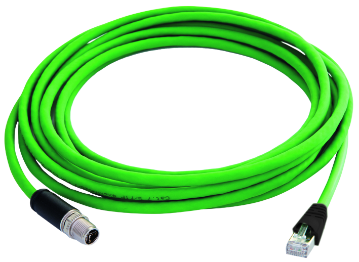 【L80100A0000】 STX S/FTP patch cord M12-X(m)/RJ45 Cat.6A 0.5m PUR green