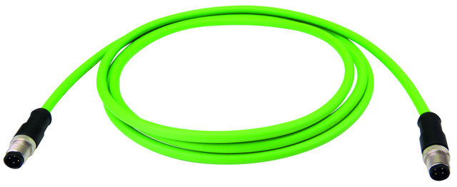 【L80210A0001】 STX SF/UTP patch cord M12-D(m)/M12-D(m) Cat.5 1.0m PUR green
