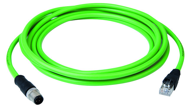 【L80310A0003】 STX SF/UTP patch cord M12-D(m)/RJ45 Cat.5 0.5m PUR green