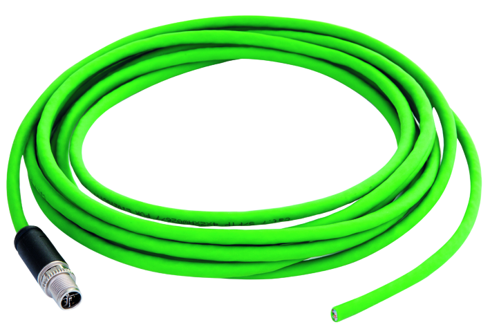 【L83500A0000】 STX S/FTP patch cord M12-X(m)/free Cat.6A 0.5m PUR green
